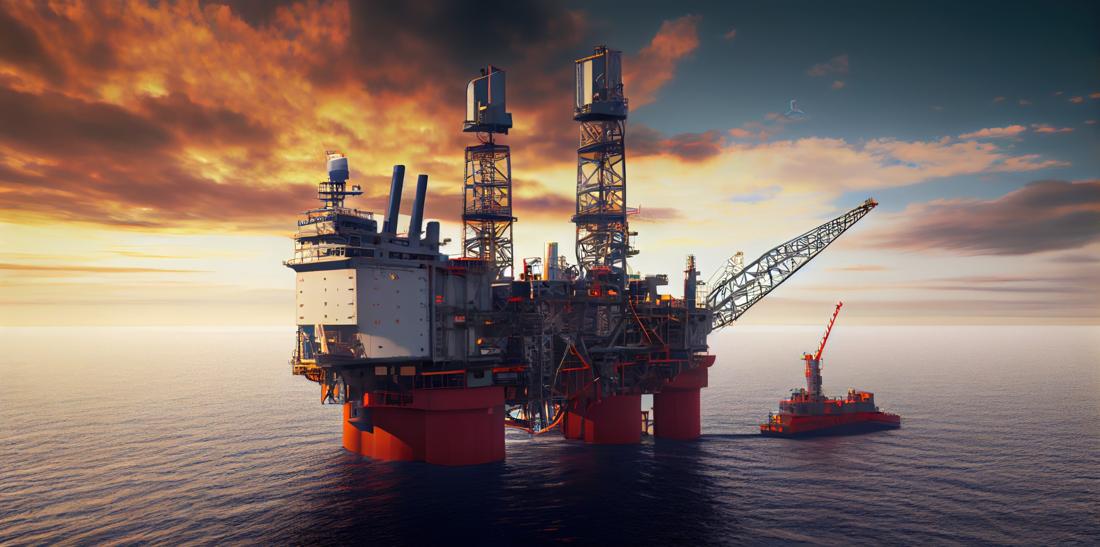 Oil and gas operation representing drilling application